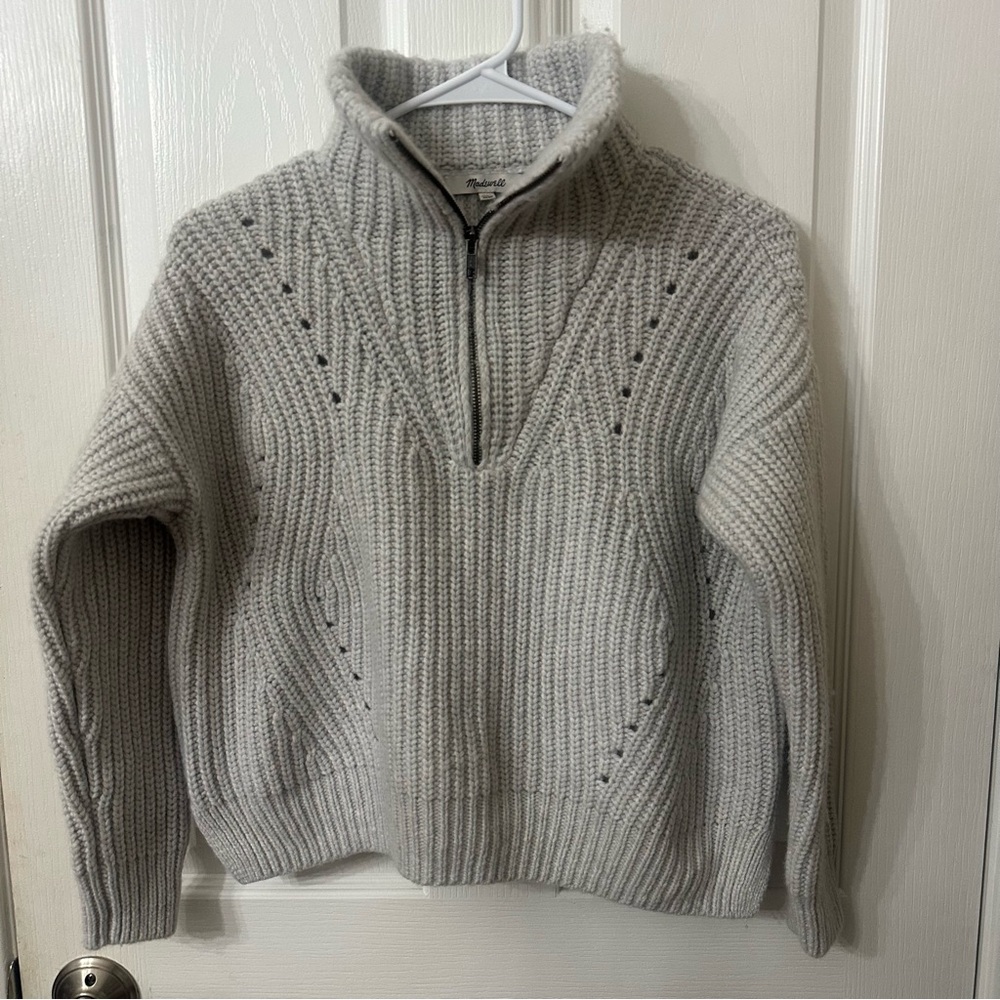 Madewell Pointelle Half-Zip Pullover Sweater, xxs - Picture 2 of 6